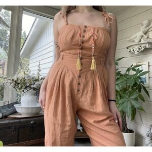 FREE PEOPLE Women's CORAL ROSALYN‎ JUMPSUIT No Belt Boho Size 4